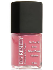 Dr.'s Remedy Enriched Nail Polish Serene Salmon bottle showing vibrant, non-toxic color that protects nails.
