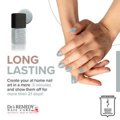 Dr.'s Remedy nail polish swatch demonstrates vibrant shade on nails.