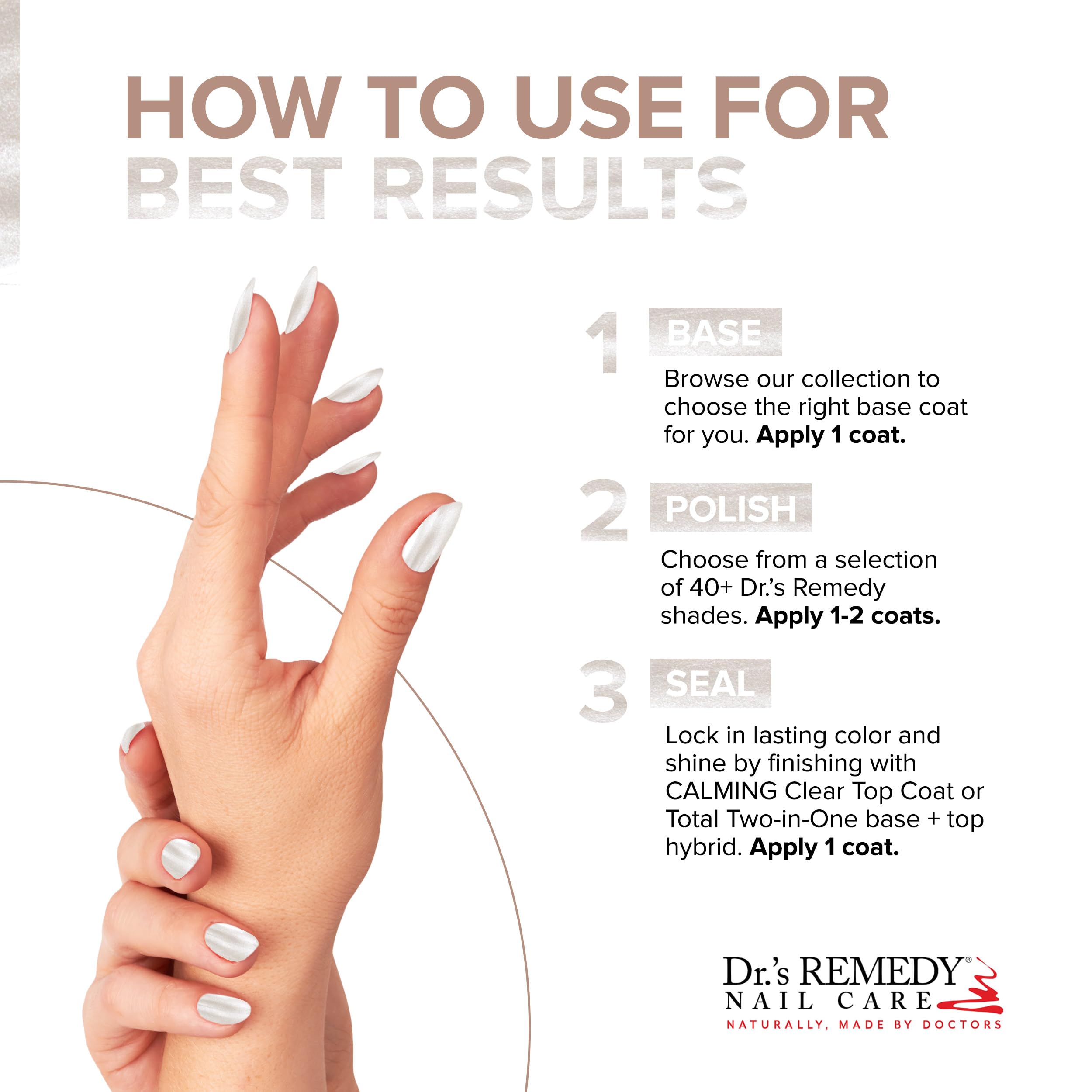 Dr's Remedy Enriched Nail Polish US-made packaging emphasizes vegan-friendly values
