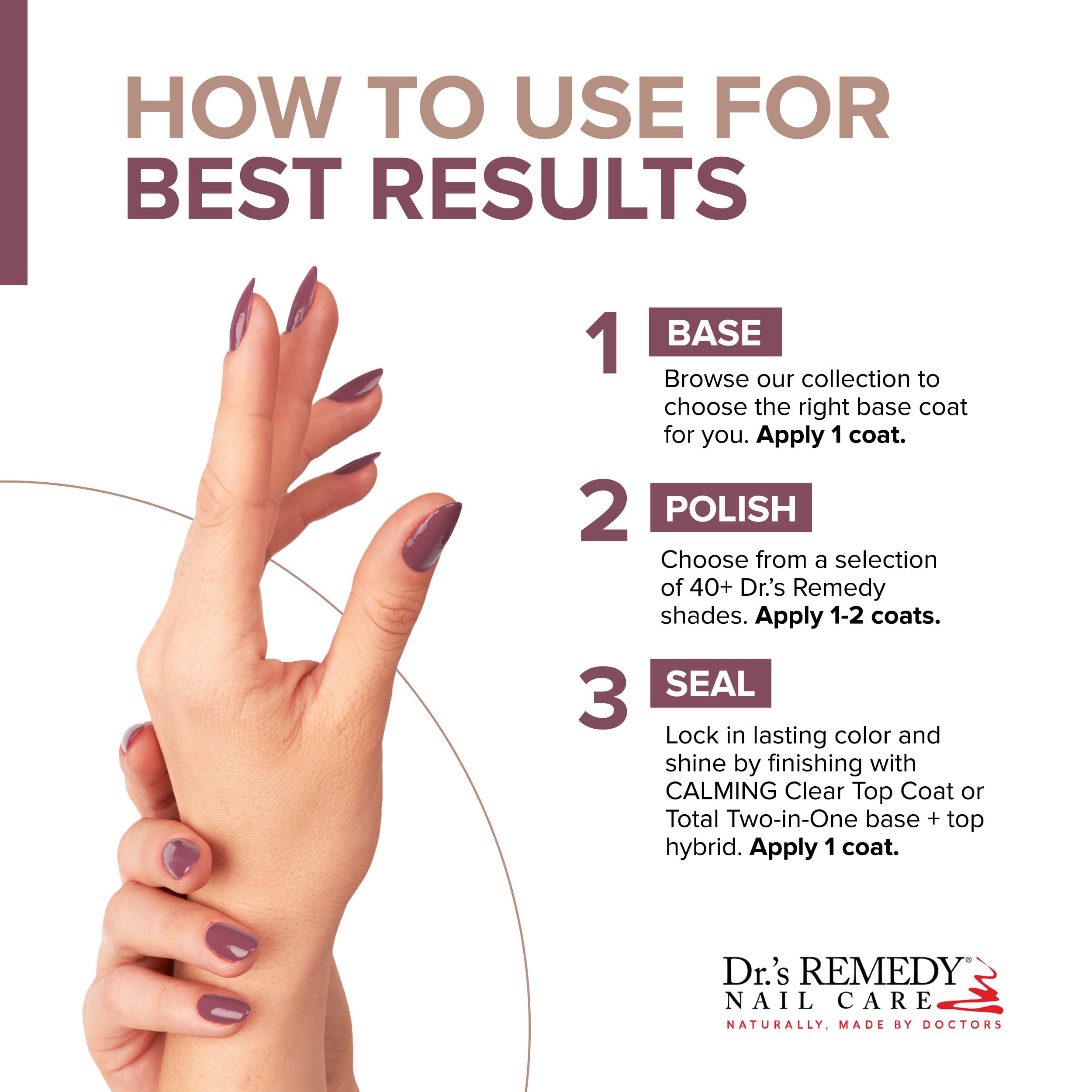 Dr.'s Remedy Enriched Nail Polish wheat protein visual signals strengthening support.
