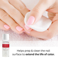 Dr.'s Remedy hands with polish shows hydrating care for nails.