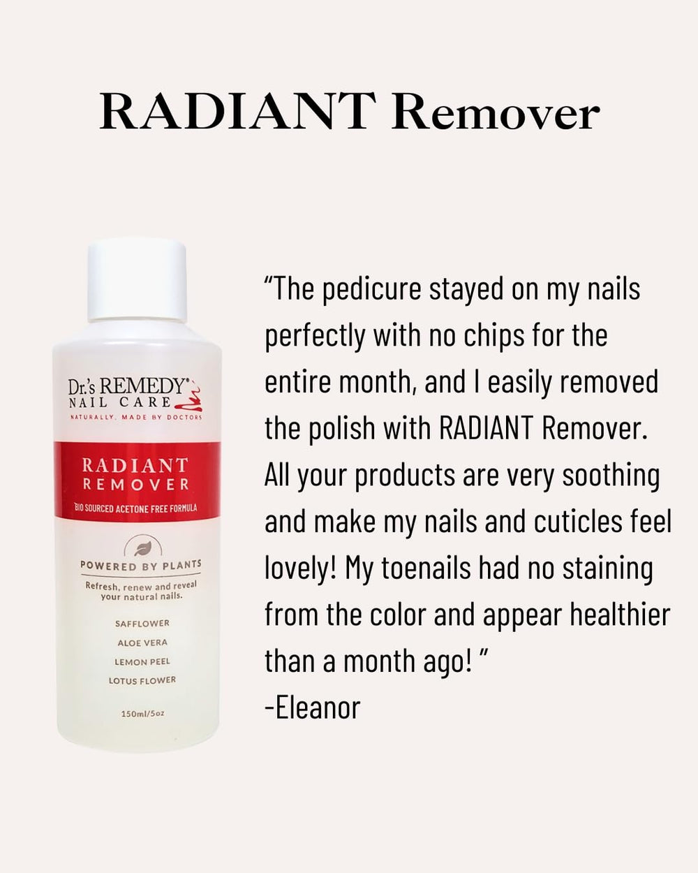 Dr.'s Remedy lemon peel lotus scene suggests fresh cleansing and scent.