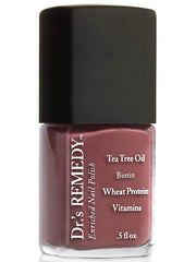Dr.'s Remedy MELLOW Mauve bottle closeup highlighting nourishing, non-toxic nail polish.
