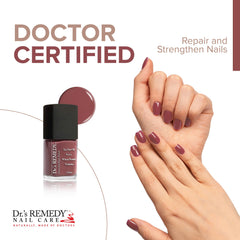 Dr.'s Remedy MELLOW Mauve brush stroke shows quick-dry, high-shine finish.