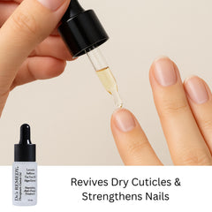 Dr.'s Remedy organic ingredients label highlights all-natural, non-toxic nail care.