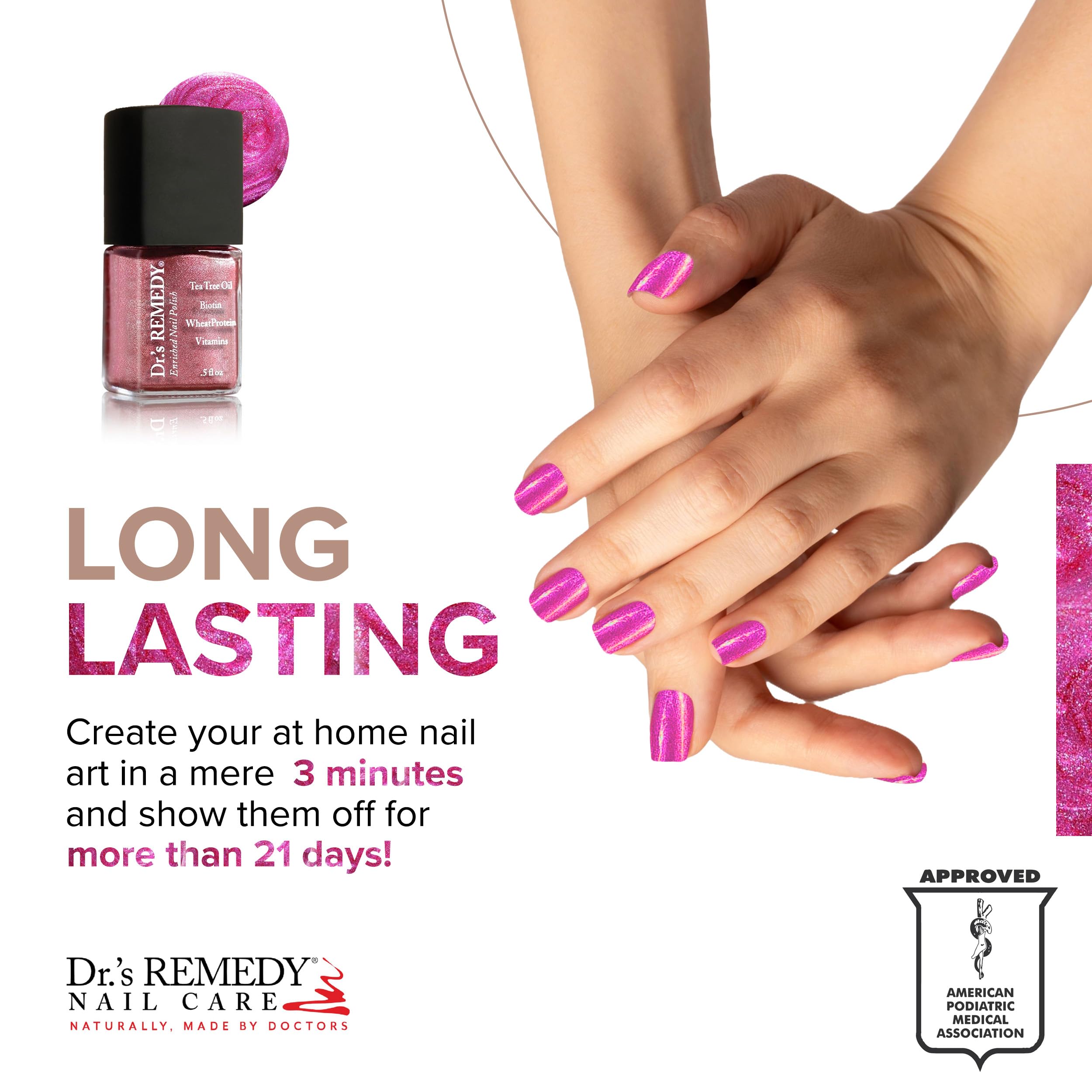 Dr.'s Remedy Organic nail care ingredients label highlights natural formula.