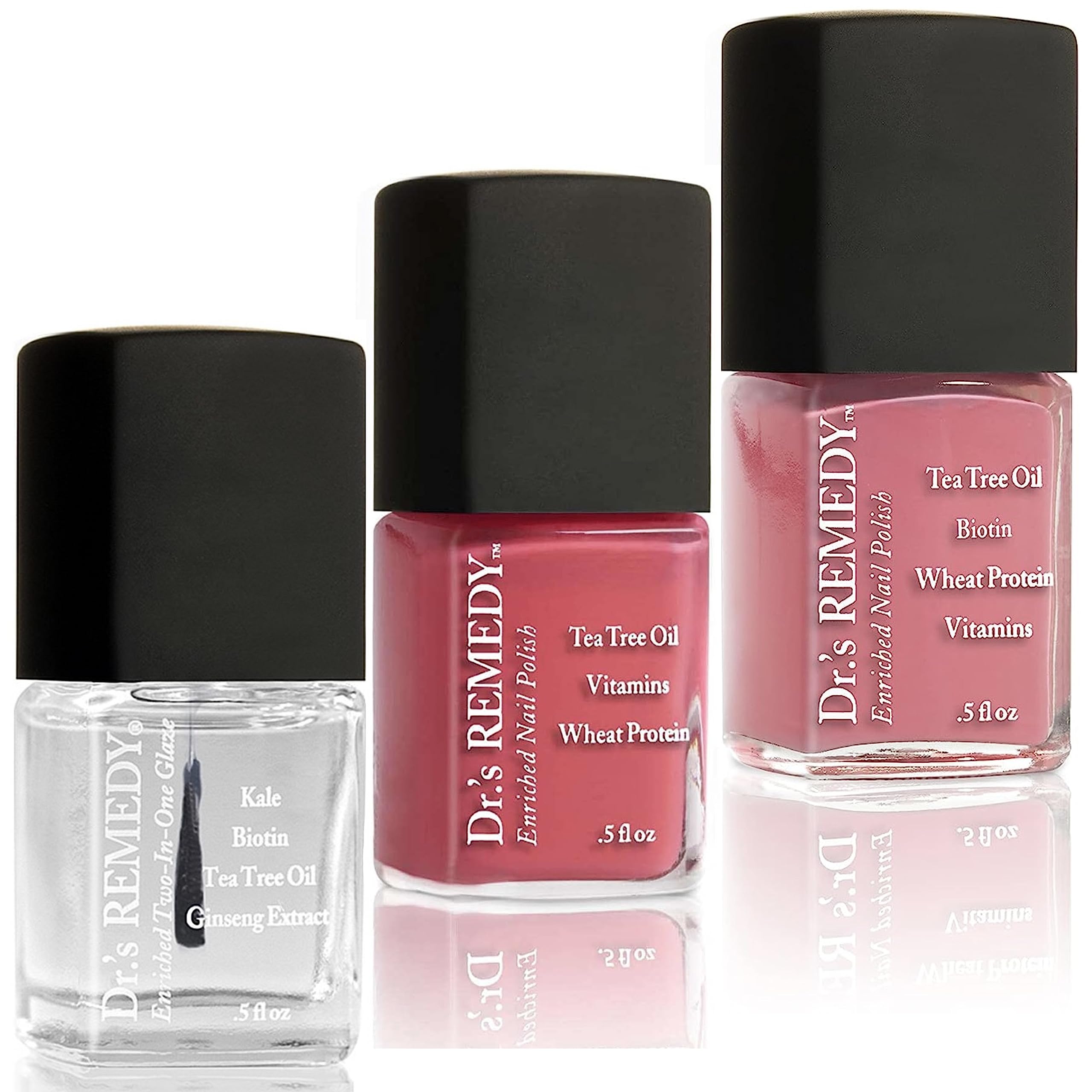 Dr.'s Remedy Peaceful as the Sea Trio packaging, non-toxic all natural nail care set