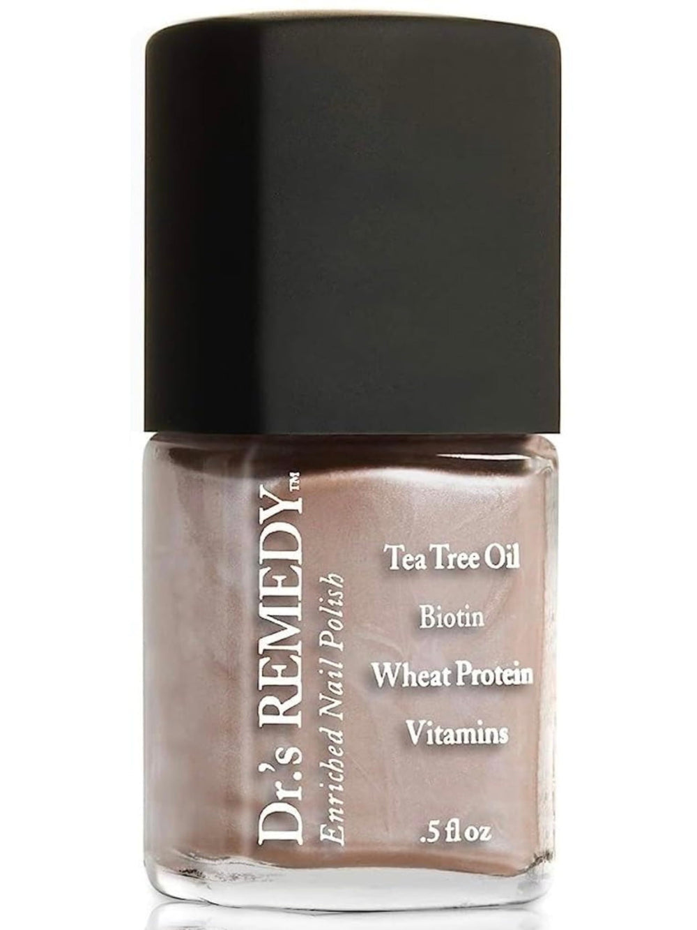 Dr.'s Remedy Poised Pink Champagne nail polish bottle shows rich, toxin-free color.
