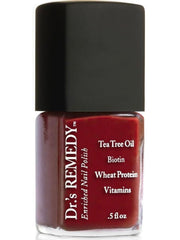 Dr.'s Remedy Remedy Red bottle close-up showing non-toxic polish for healthier nails.