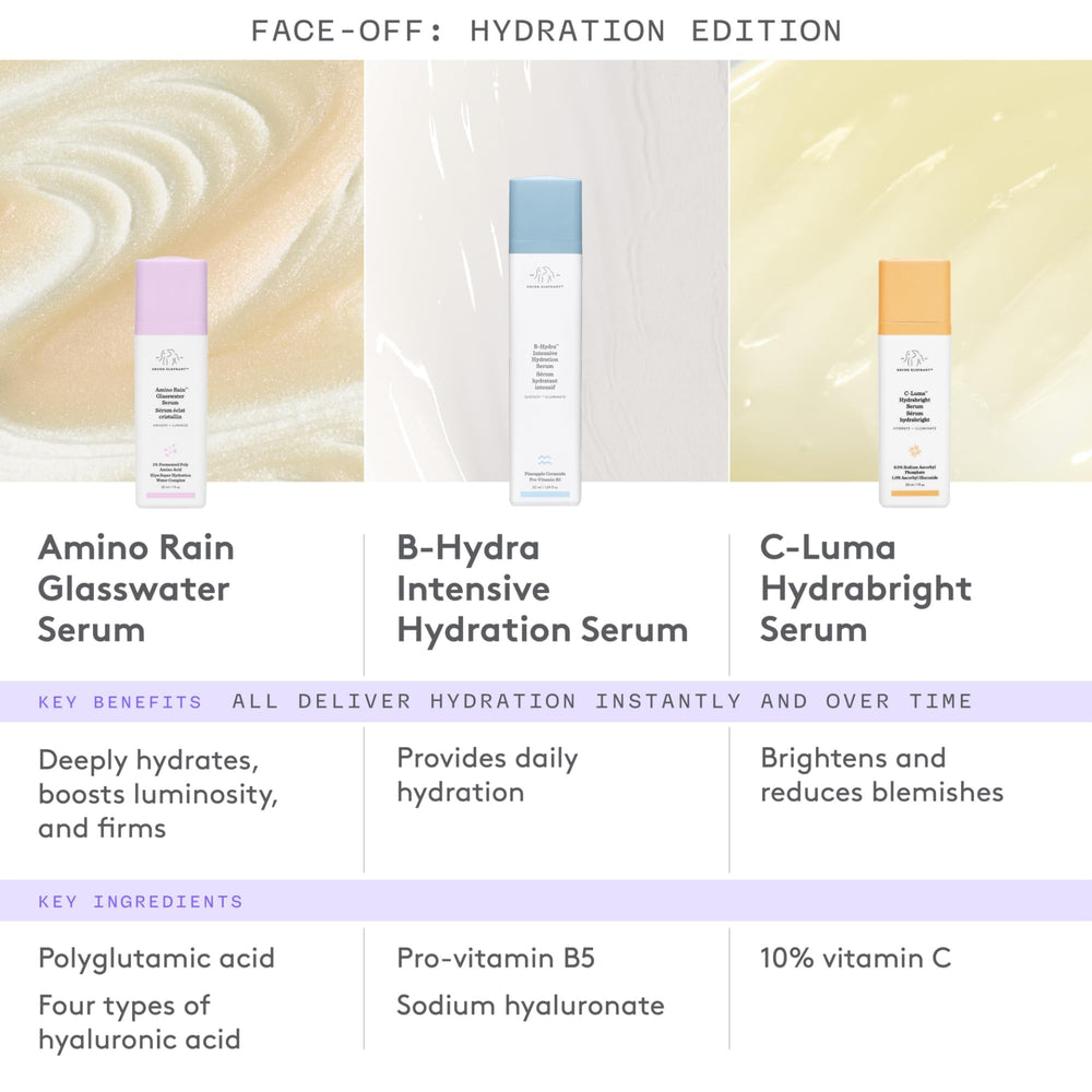 Hydration boost and natural glow from Amino Rain Glasswater Serum