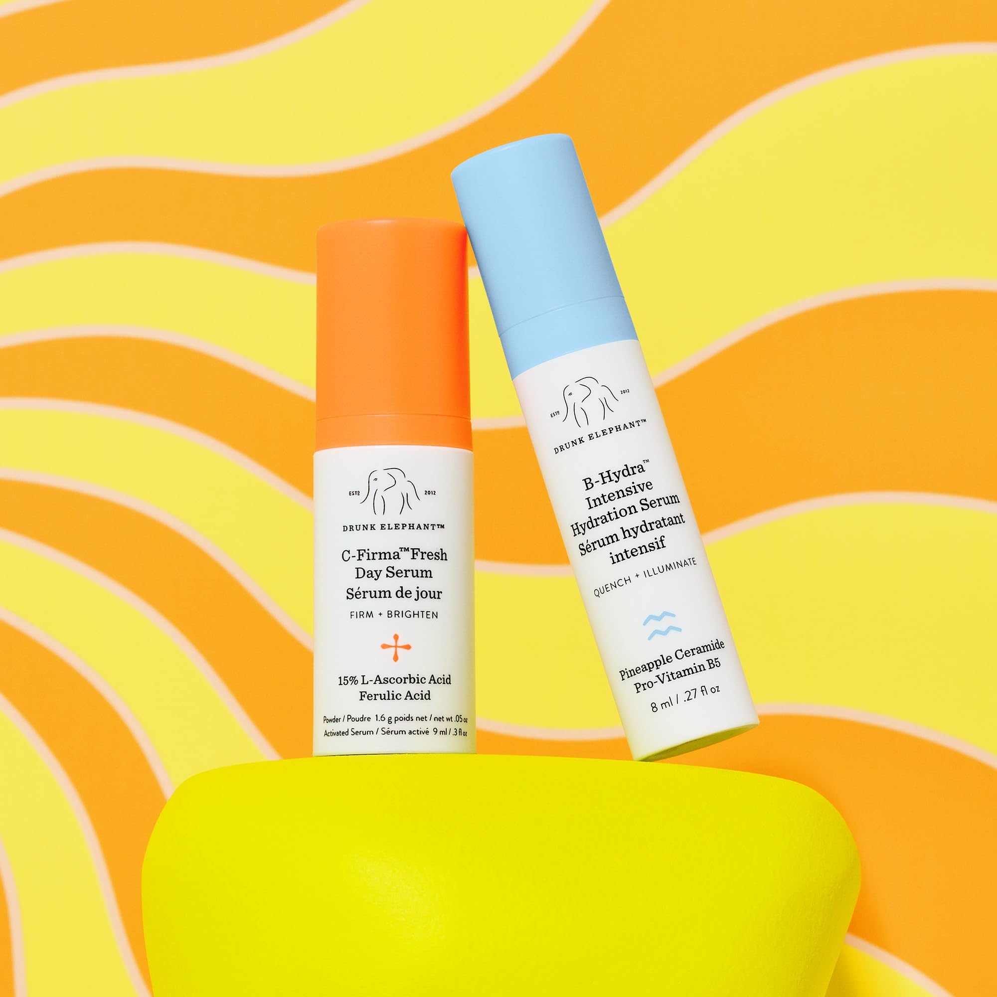 B-Hydra serum pump highlighting deep hydration benefits.