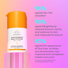 Drunk Elephant Bouncy Brightfacial application steps for daily radiance boost