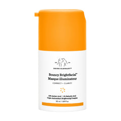 Drunk Elephant Bouncy Brightfacial jar closeup showing brightening formula for radiant skin