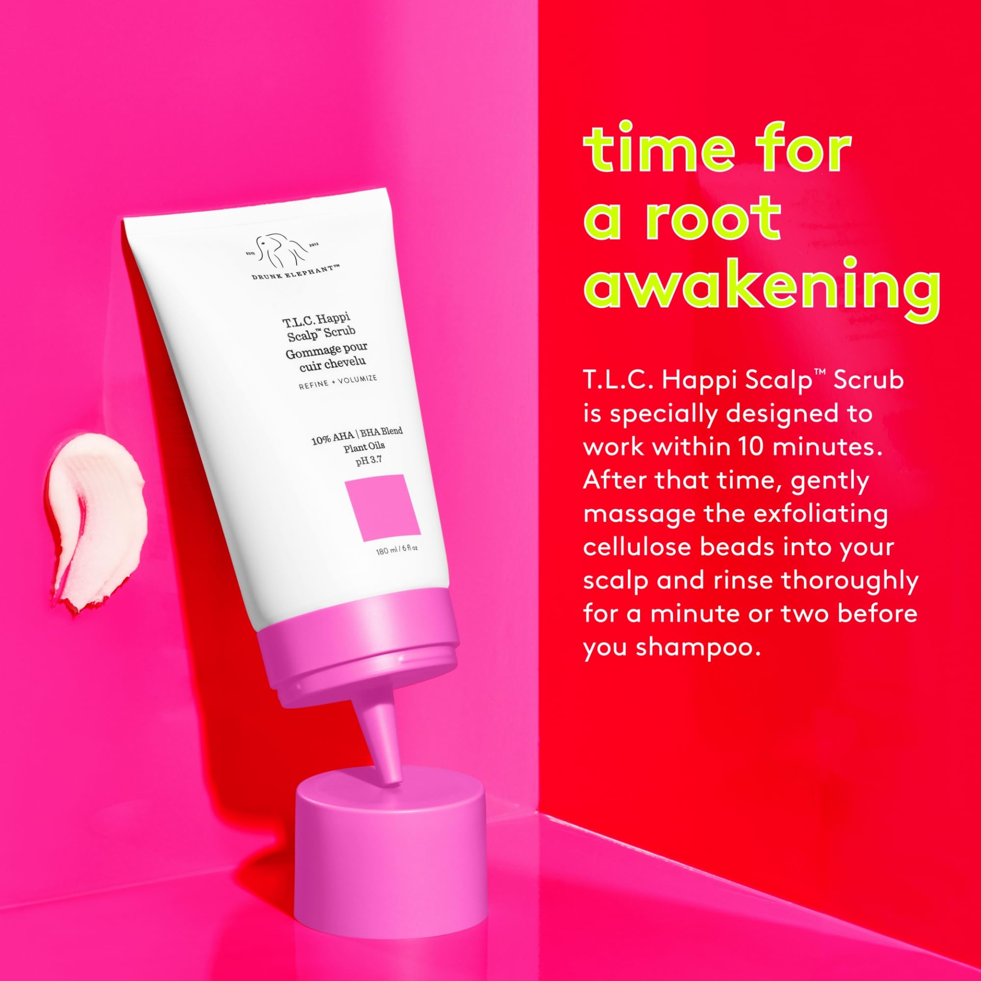 View of Happi Scalp Scrub exposed for a 10-minute treatment.
