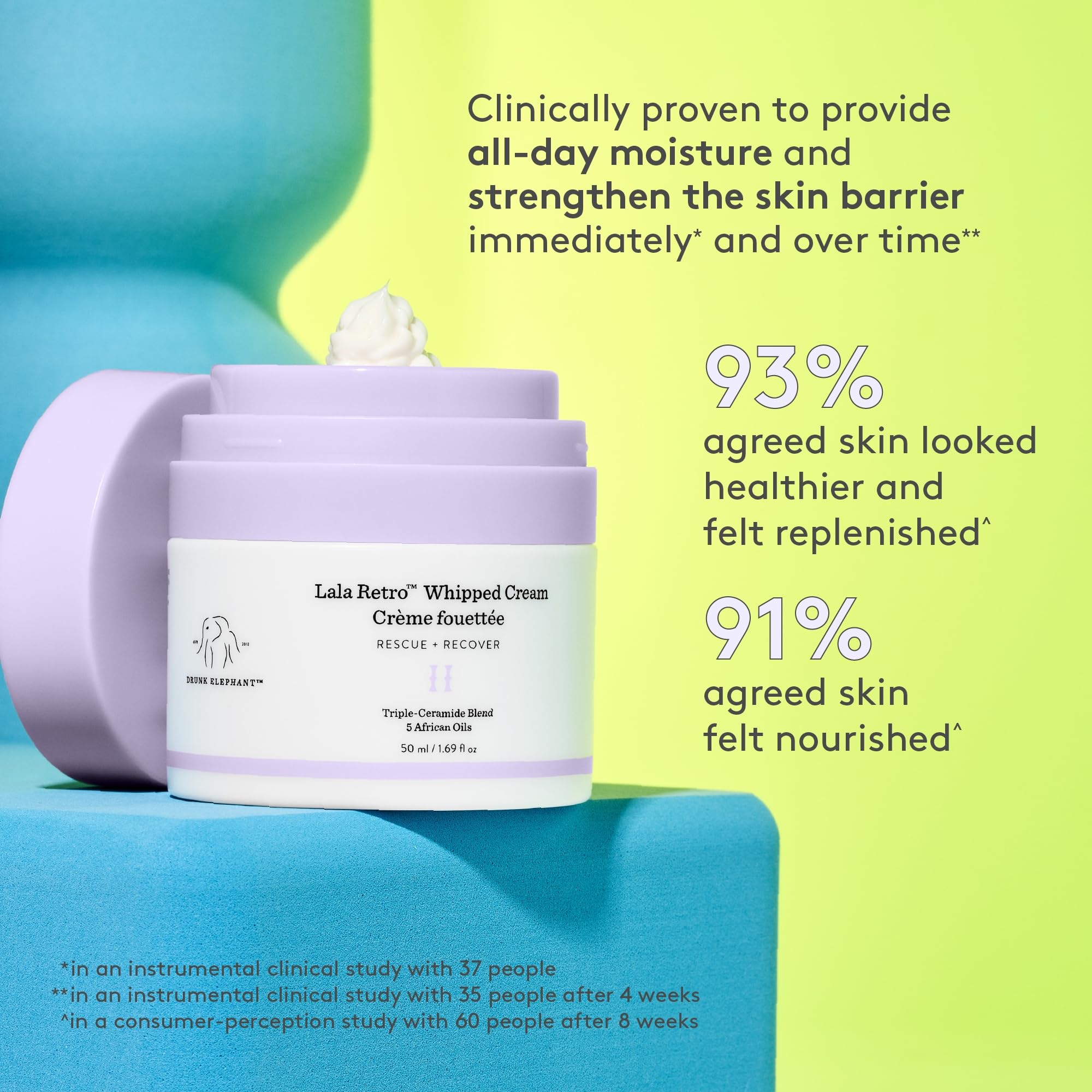Drunk Elephant Lala Retro application on clean skin for nourishment.