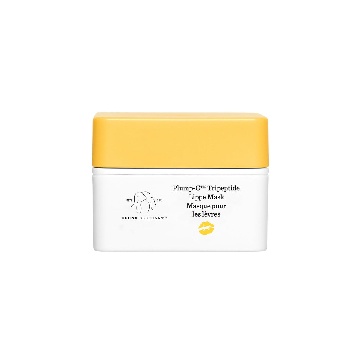 Drunk Elephant Lippe Mask jar close-up showing rich, hydrating texture for lips.