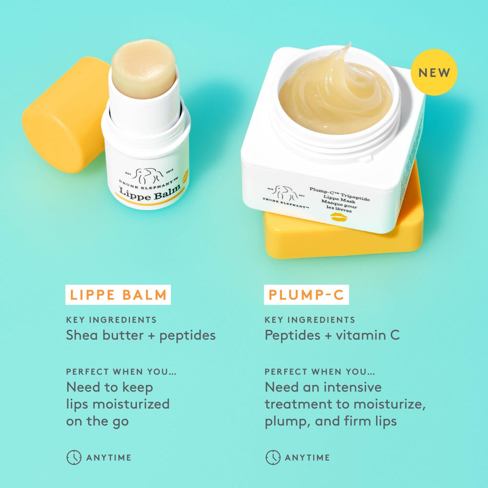 Drunk Elephant Lippe Mask on lips for instant softness.