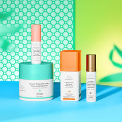 C-Firma serum tube shown beside Protini for brightening and firming effects.