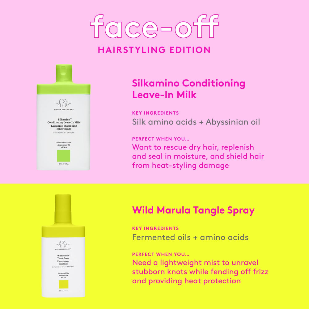 Drunk Elephant Silkamino packaging highlights clean, cruelty-free formula
