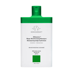 Drunk Elephant Silkamino shampoo bottle highlighting deep moisturizing formula for dry hair.