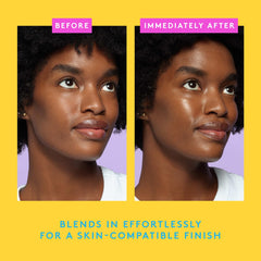 Drunk Elephant Umbra Cocoa swatch demonstrates sheer skin-tint finish for natural looks.