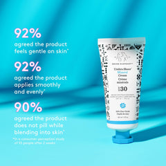 Close-up of Umbra Sheer mineral formula delivering invisible coverage on skin.