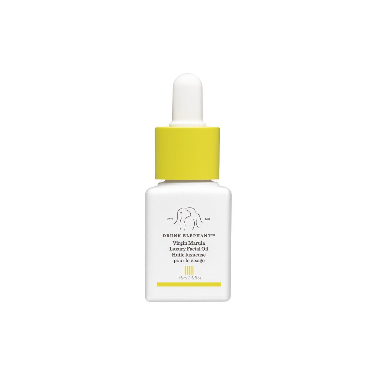 Drunk Elephant Virgin Marula Oil bottle for daily hydration and radiant skin.