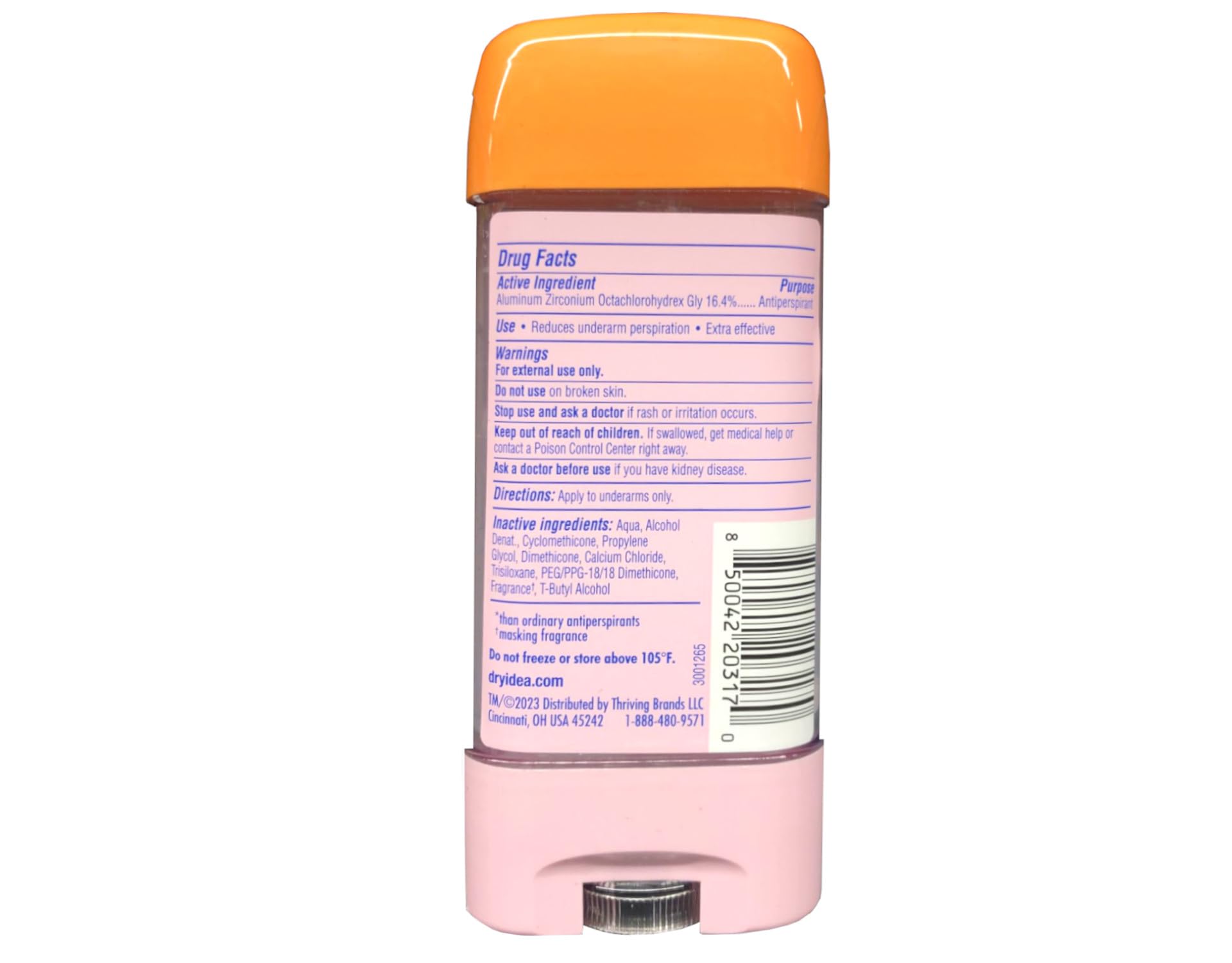 Dry Idea Advanced Dry Unscented Gel being applied for quick-dry underarm freshness