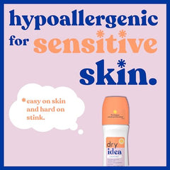 Dry Idea dermatologist-tested hypoallergenic label supports gentle protection for sensitive skin
