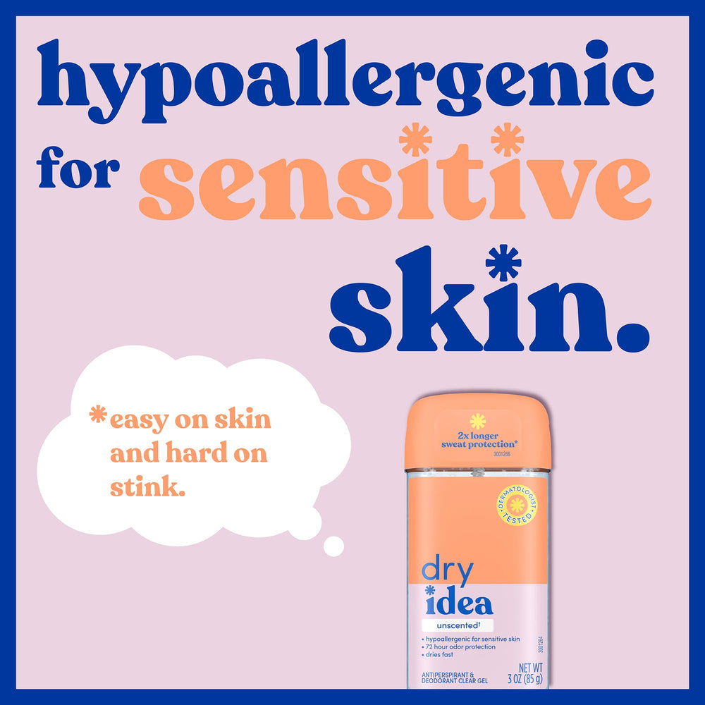 Hypoallergenic formula from Dry Idea protects sensitive skin and odor
