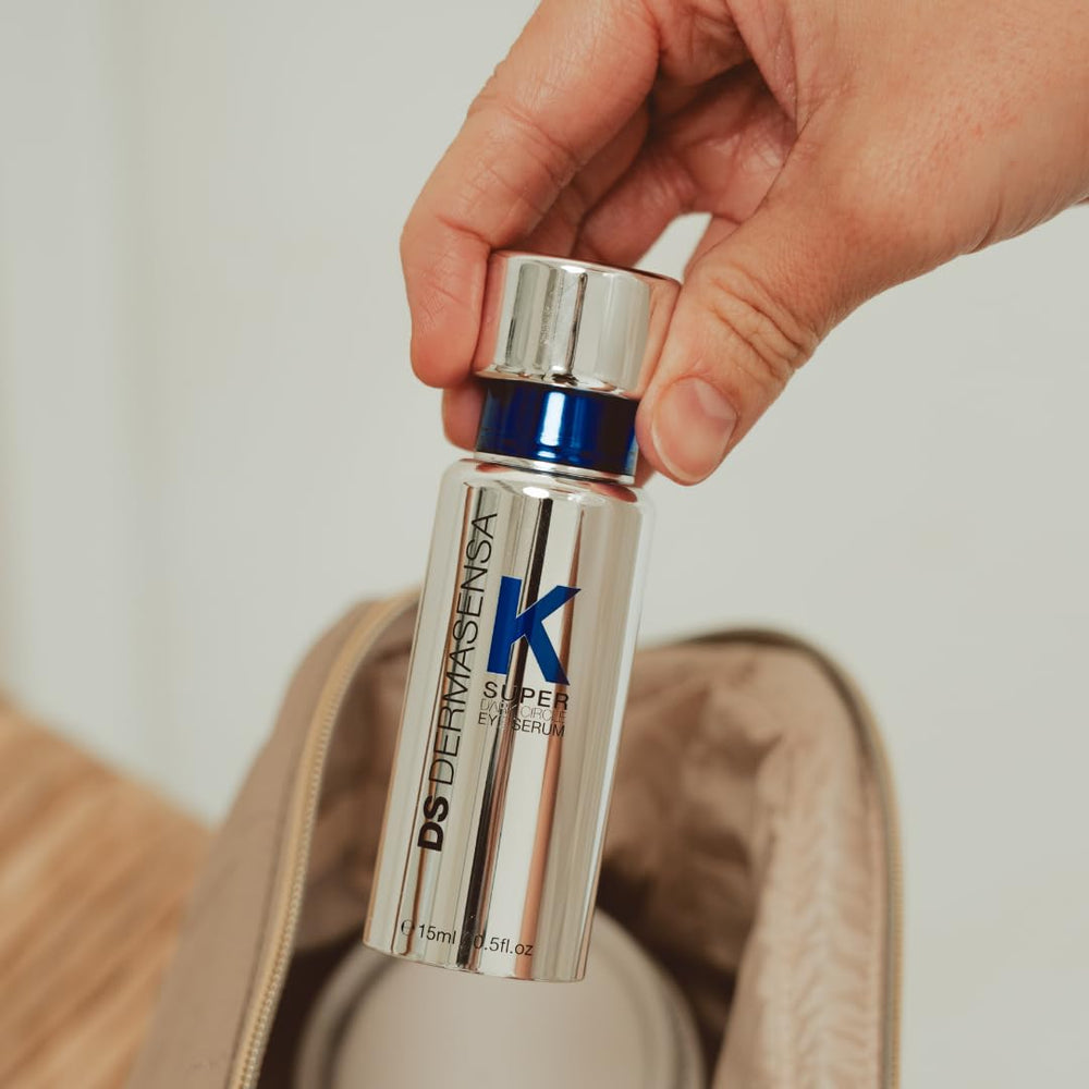 DS Dermasensa K Super Eye Serum hands applying serum during routine