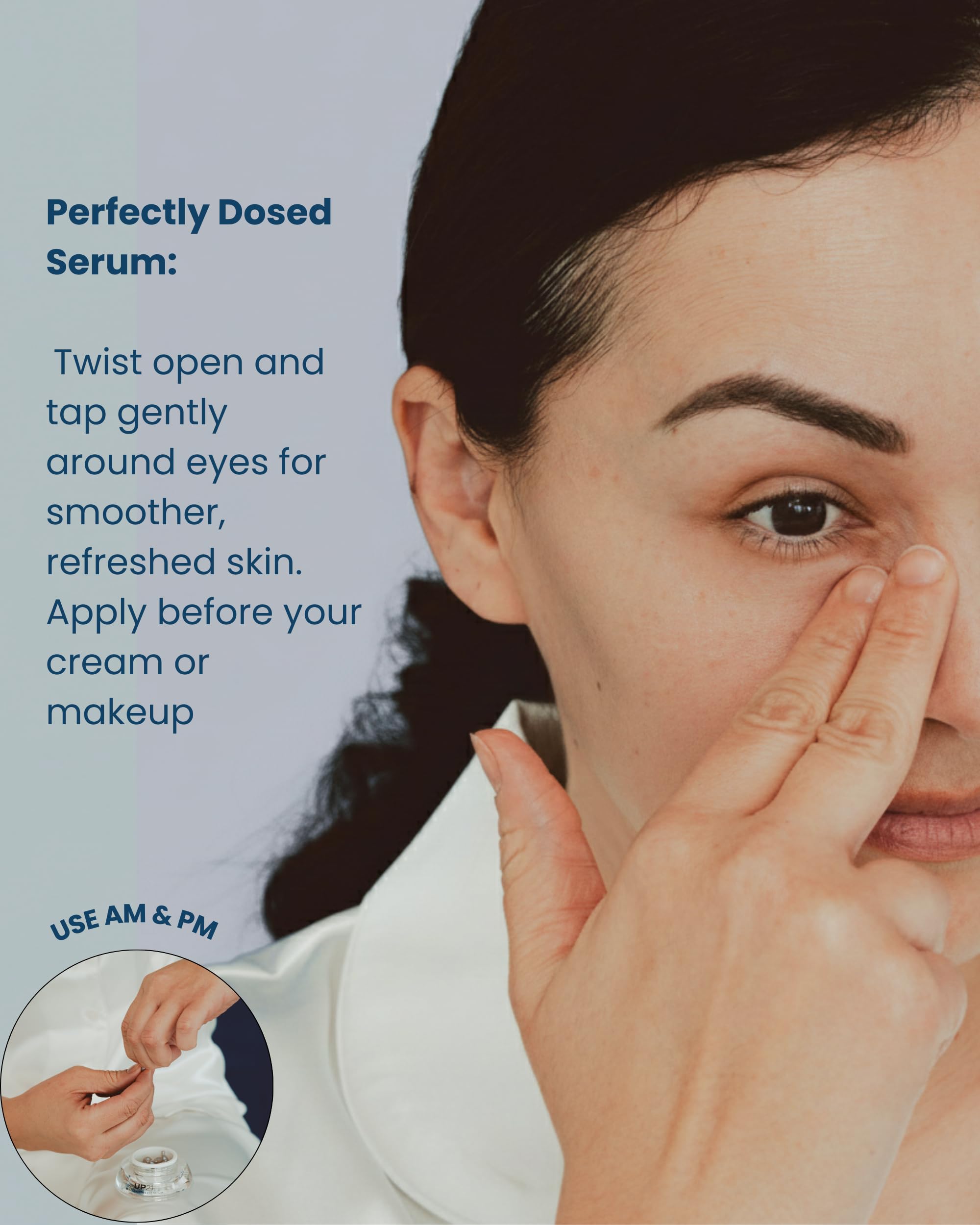 DS Dermasensa UP21 Eye Serum targets puffiness and dark circles for brighter eye area.