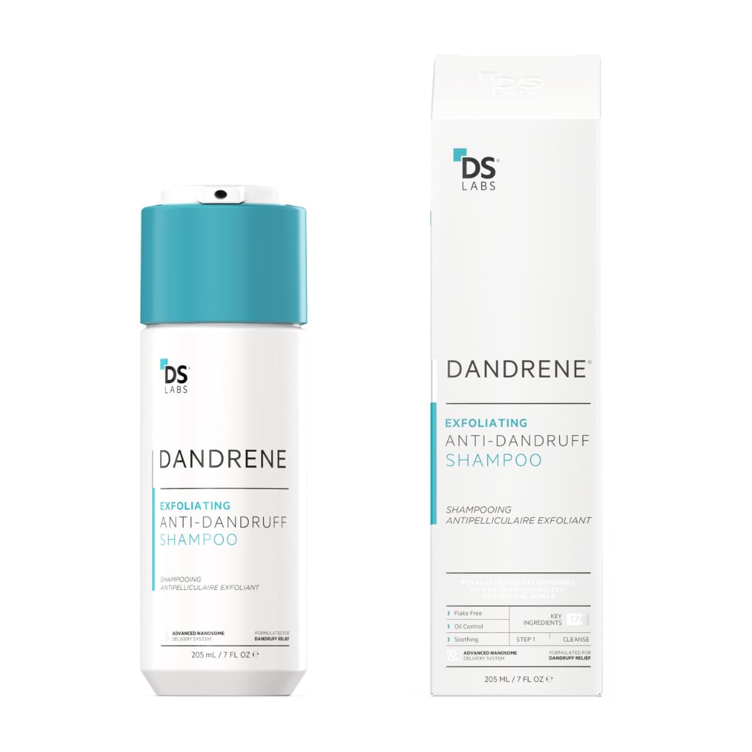DS Labs Dandrene bottle front view showing soothing scalp care potential