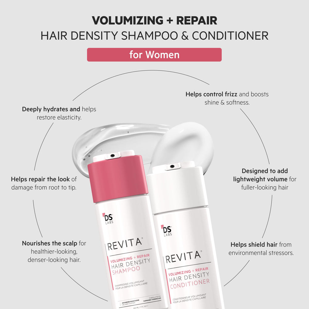 DS Labs Revita conditioner tube highlights smoother, detangled hair with color-safe care