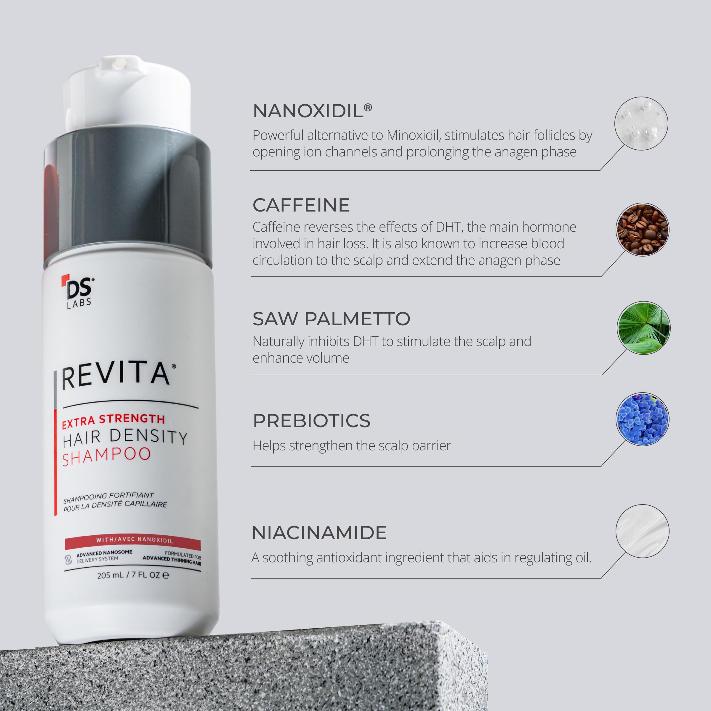 DS Labs Revita scalp-cleanse close-up shows cleansing benefits for scalp