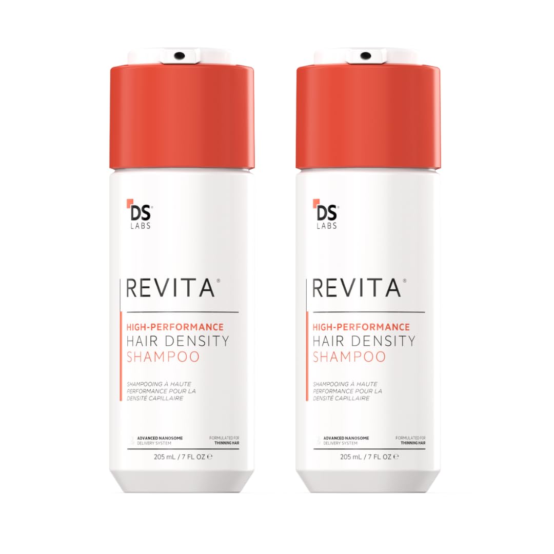 DS Laboratories Revita Shampoo bottle pouring for a clean scalp cleanse.