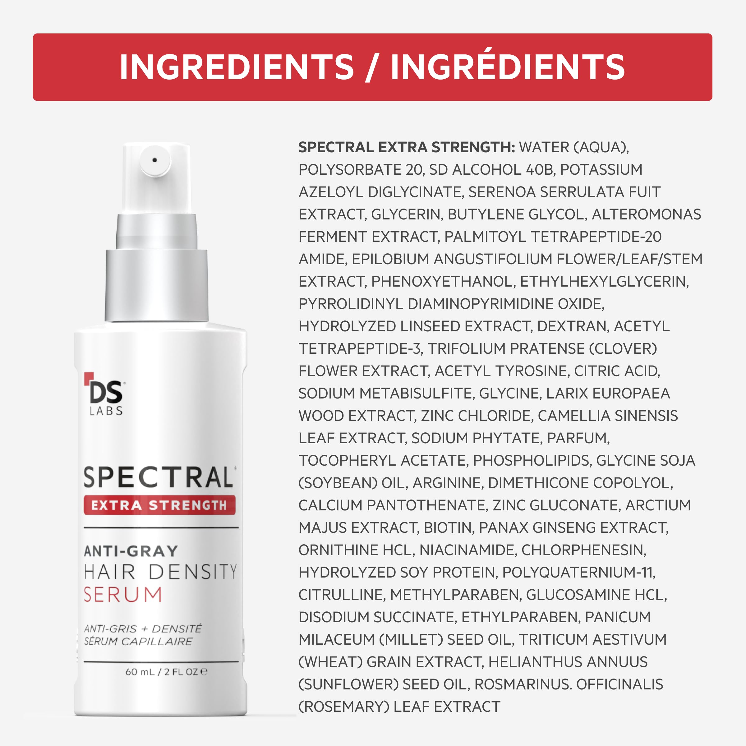 DS Laboratories Spectral bathroom shelf setup suits daily hair density routines.