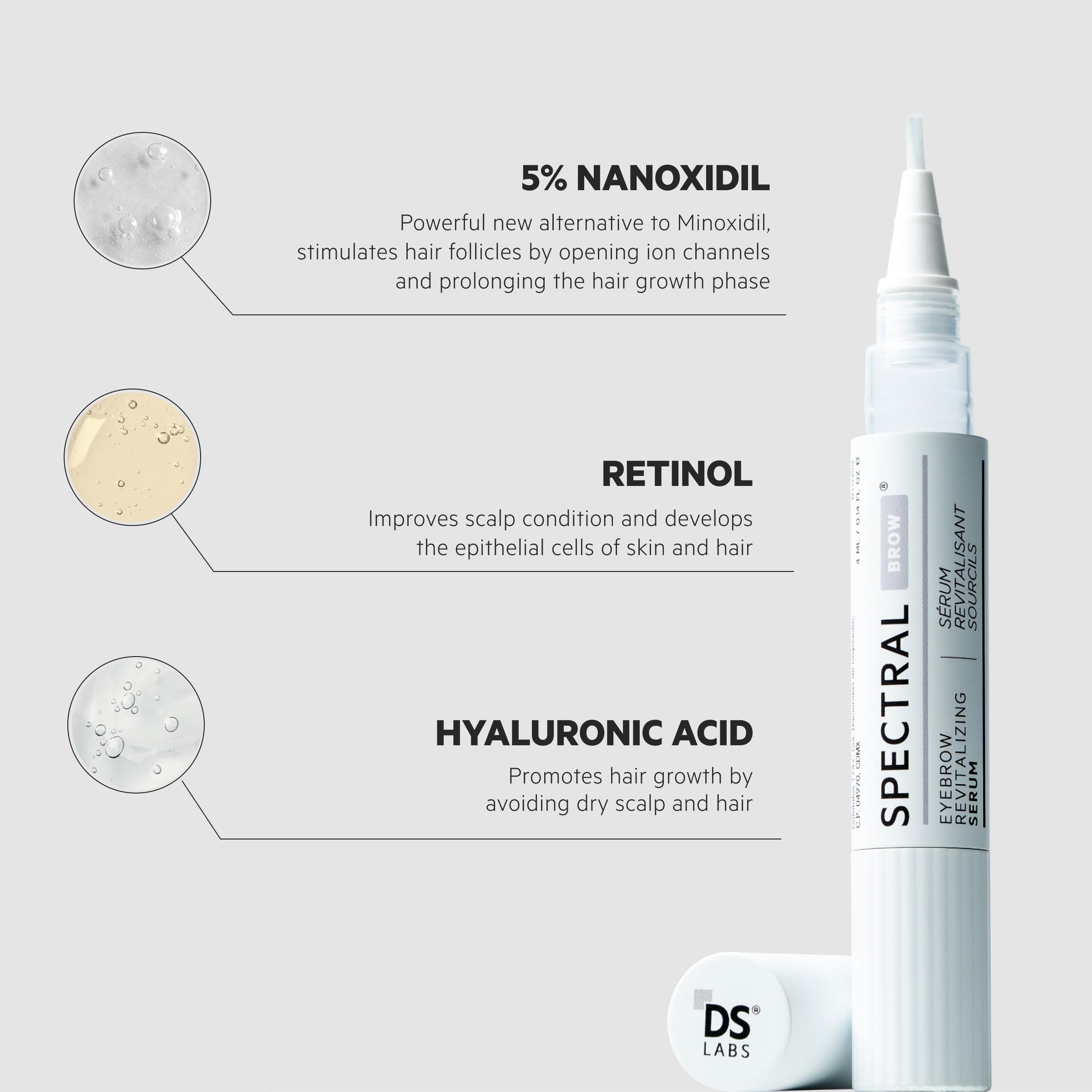 DS Laboratories Spectral.BROW bottle with brush-cap for easy grooming