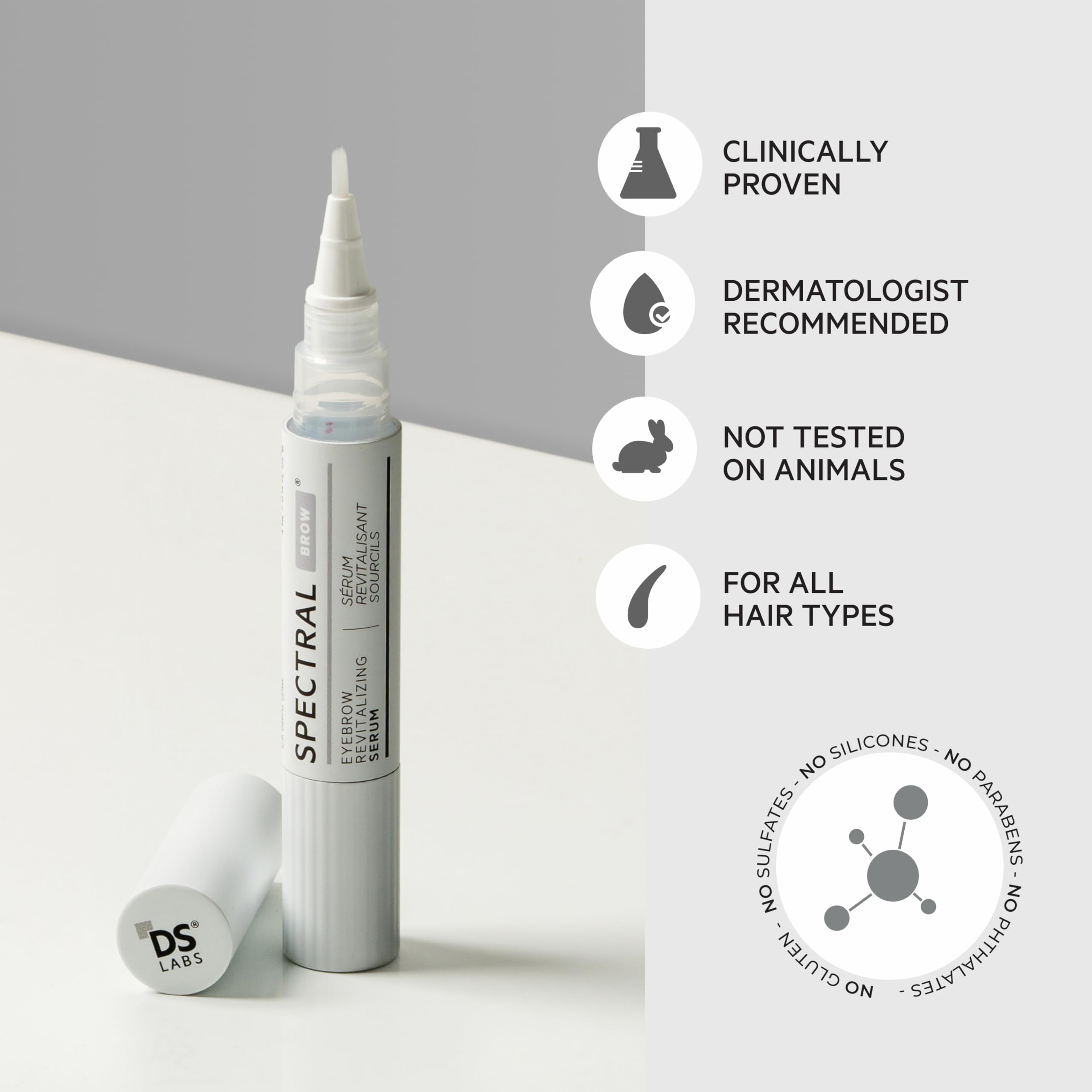 DS Laboratories Spectral.BROW patchy brow closeup illustrating sparse areas