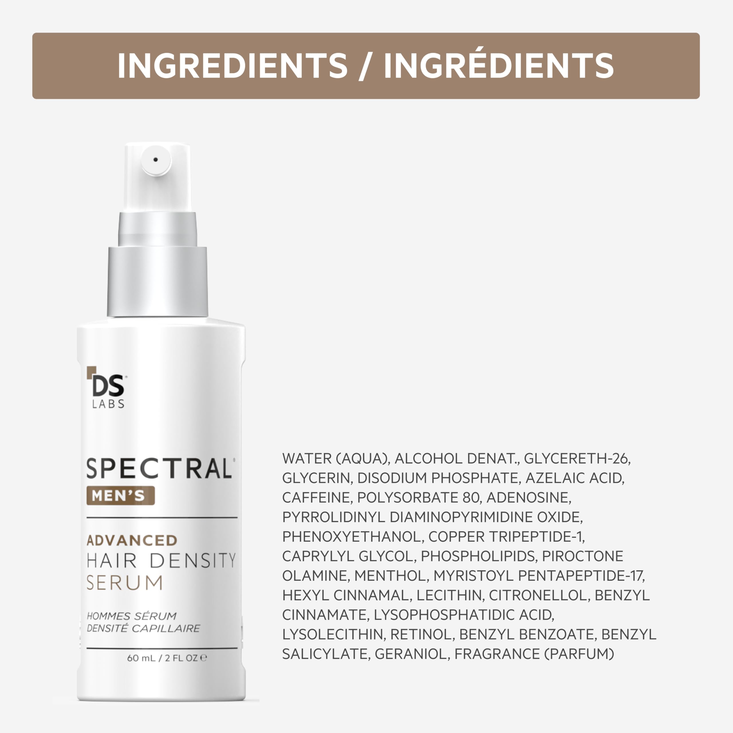 DS Labs Spectral Men’s Hair Density Serum being applied to scalp with precision