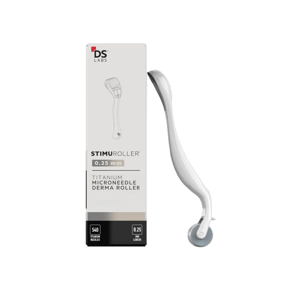 DS Labs StimuROLLER with 0.25mm needles for gentle scalp stimulation and circulation.