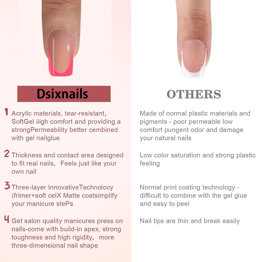 Dsixnails easy-apply French tips protect natural nails during removal
