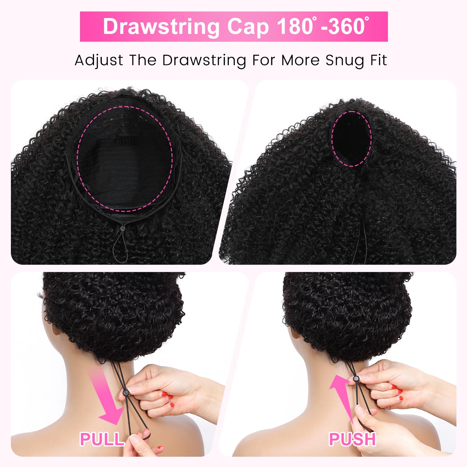DSY Curly Half Wig 280% density demonstrates full, voluminous look.
