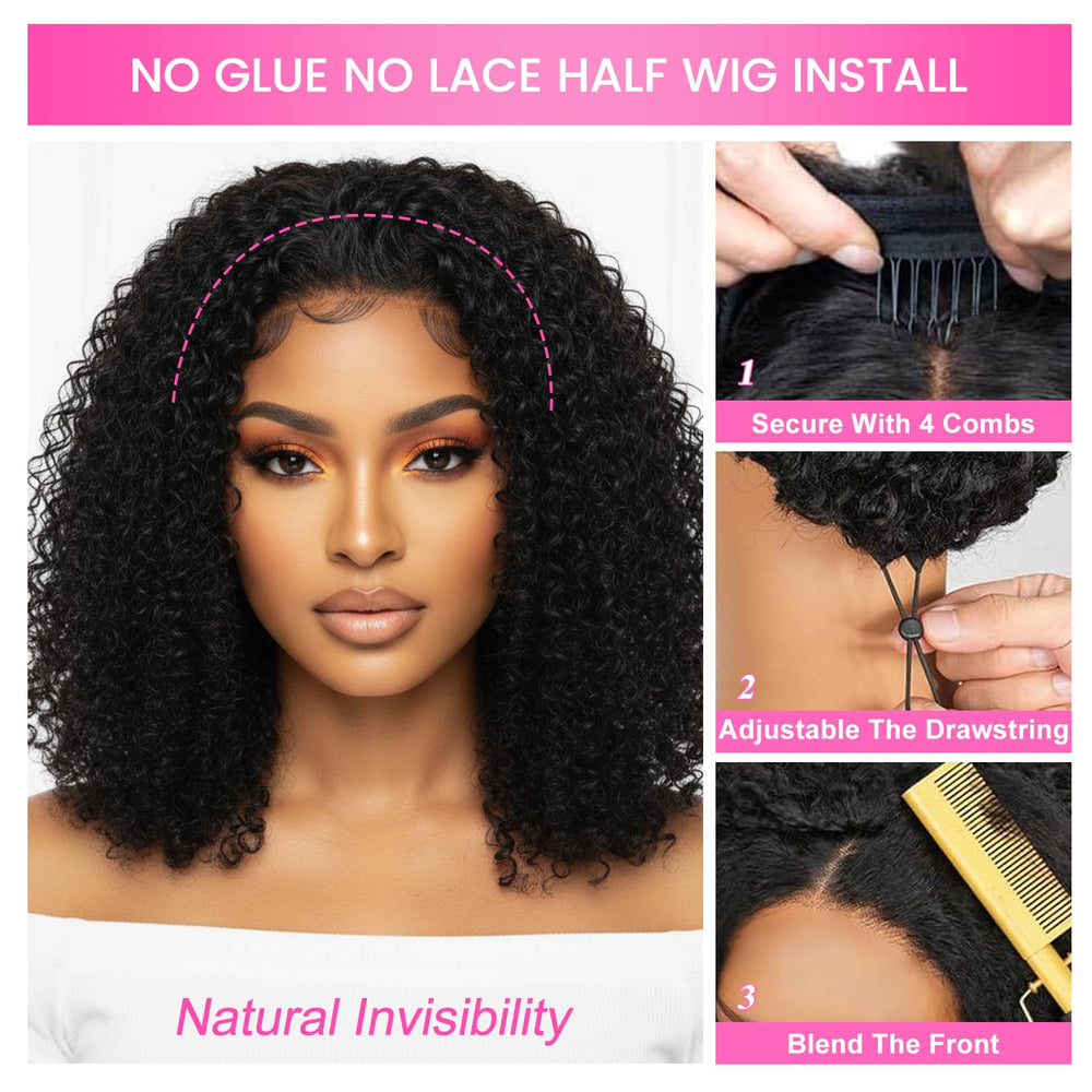DSY Curly Half Wig packaging example for quick unboxing.
