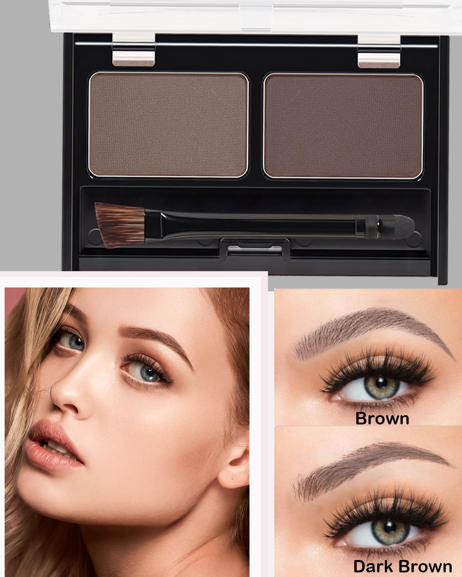 DuaTana mini brow brush paired with the powder for precise application.