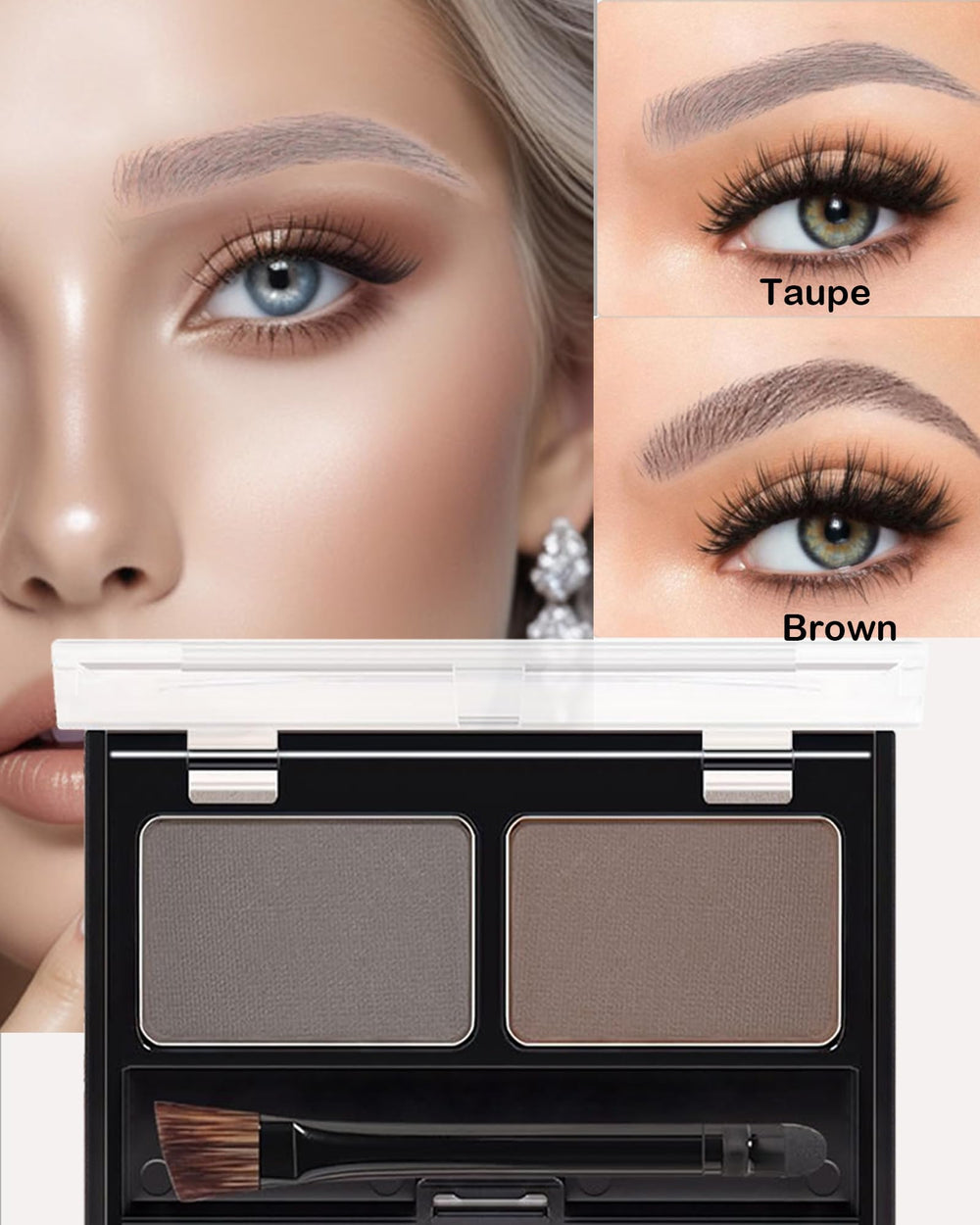 DuaTana eyebrow powder palette dark-brown swatch for bold definition.