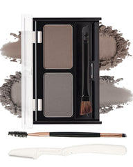 DuaTana eyebrow powder palette taupe-brown swatches for natural fill and shaping.