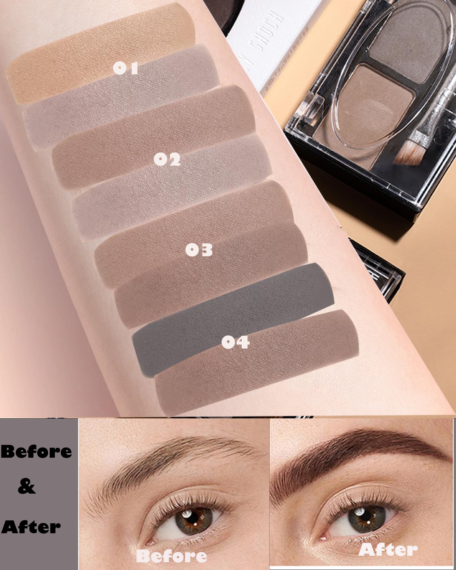 DuaTana waterproof brow powder lasts through heat and humidity.