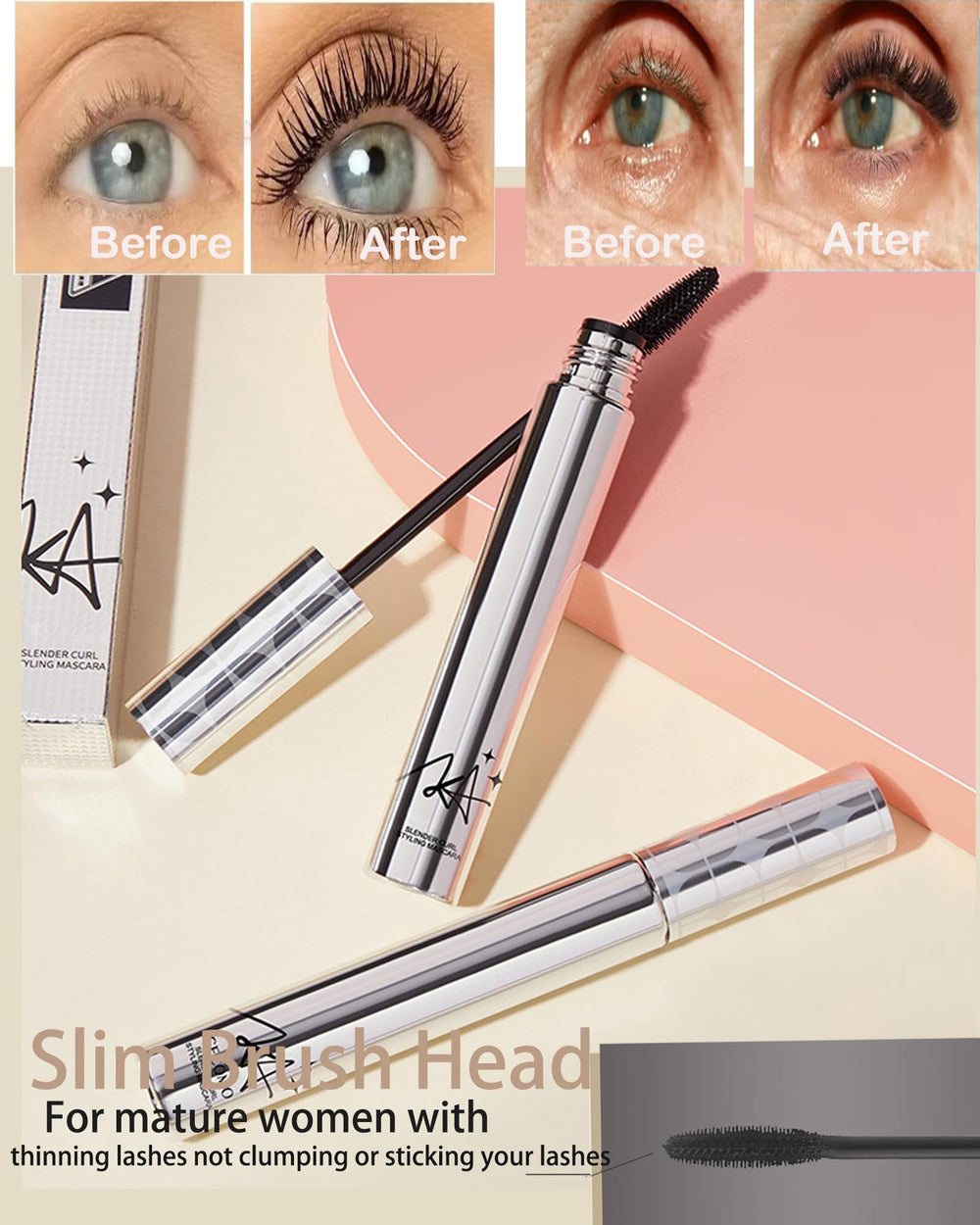 DuaTana waterproof mascara demonstrates smudge-resistant wear in wet conditions.