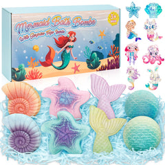 Duchong 8-pack mermaid bath bombs packaging enhances gift appeal.